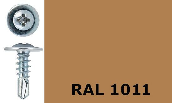 Саморез-клоп с буром 4,2х13 окрашенный, RAL 1011 (коричнево-бежевый) - фото